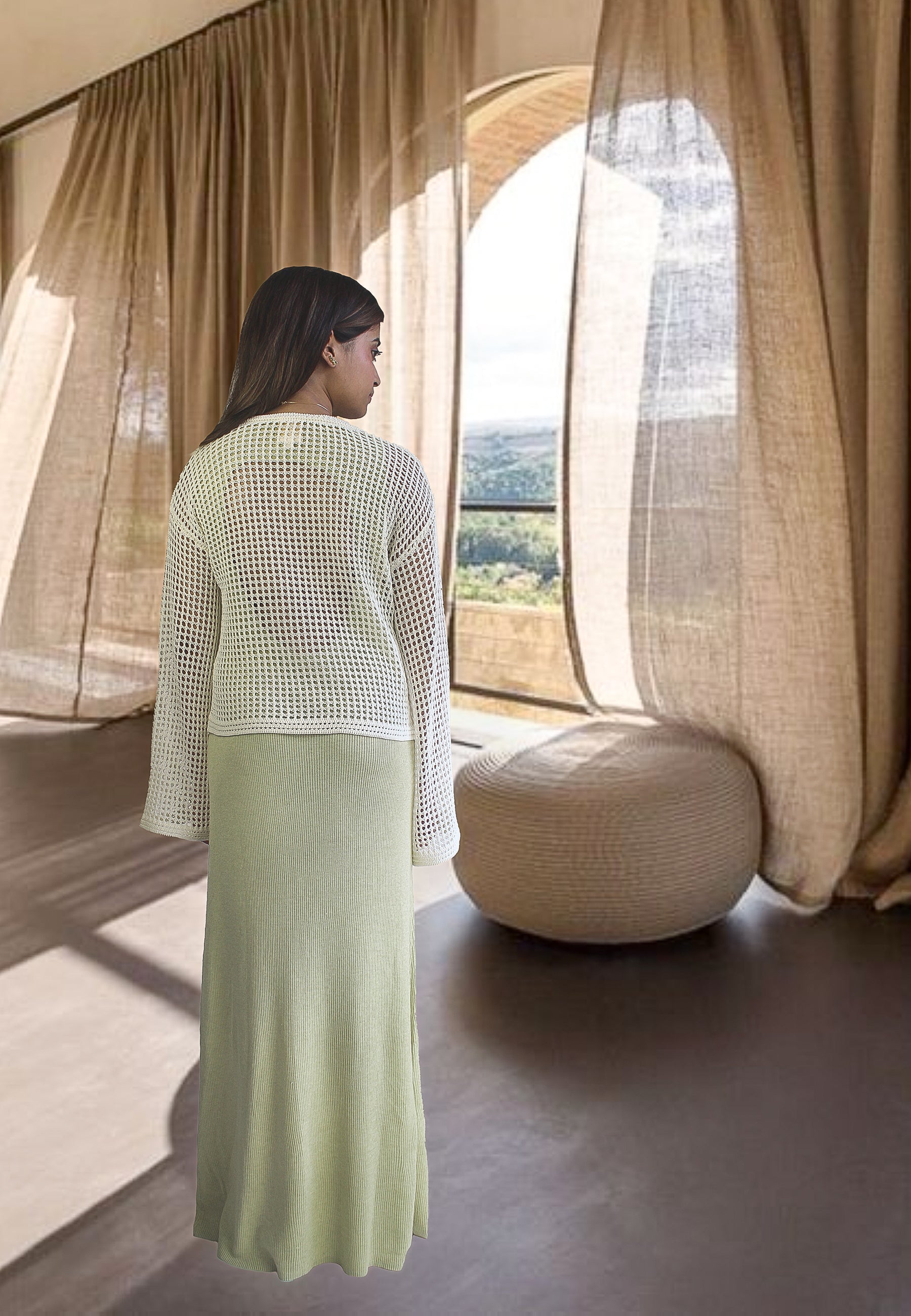 zimmi crochet off white top Bombay Sunset