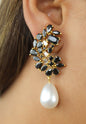 golden frosty pearl earrings Bombay Sunset