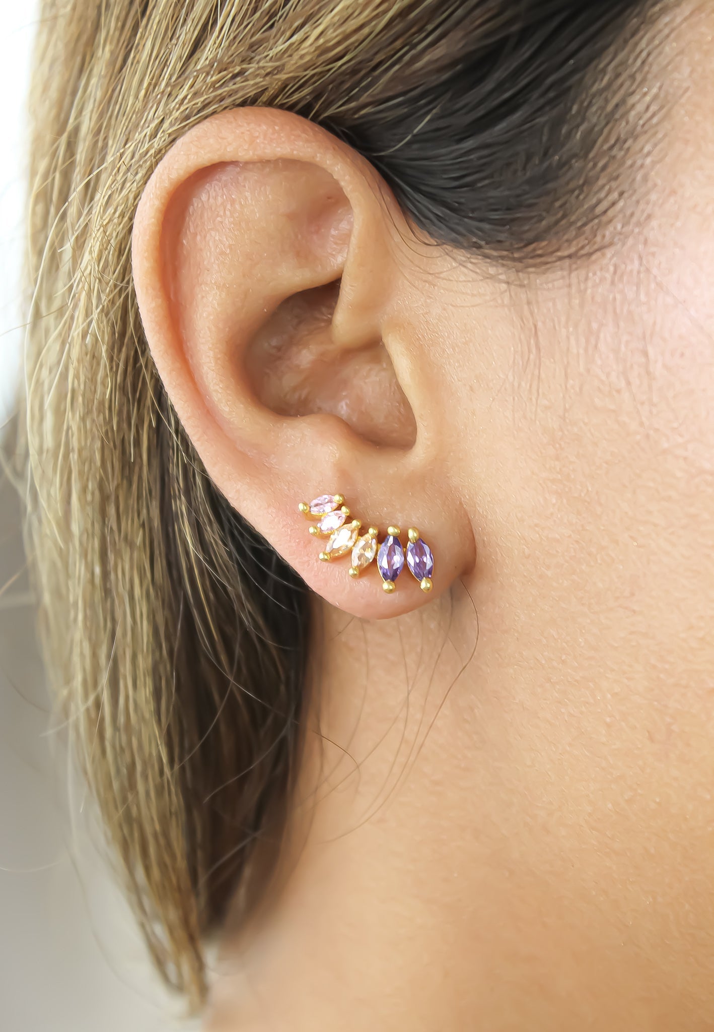stepping stone earrings Bombay Sunset