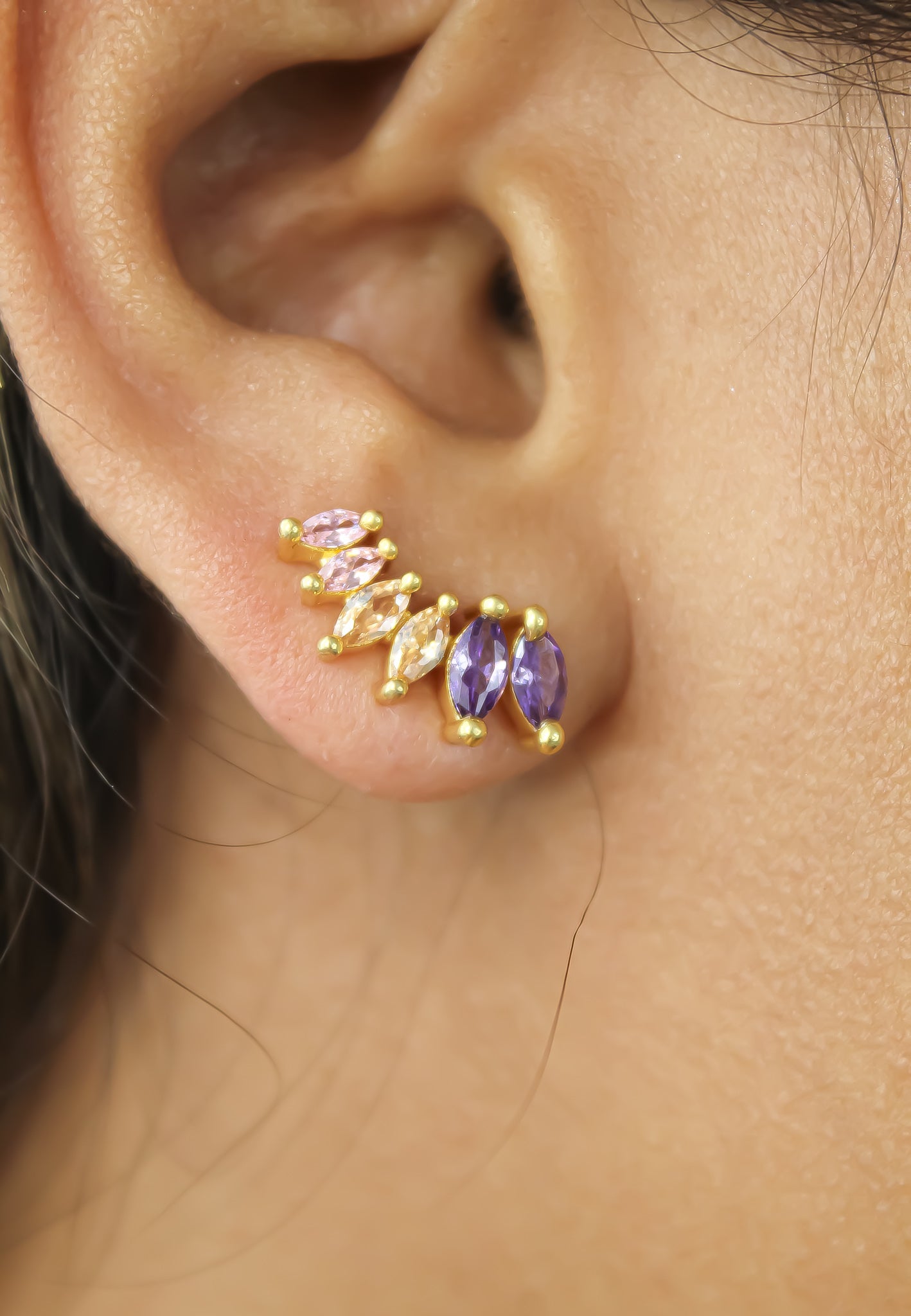 stepping stone earrings Bombay Sunset