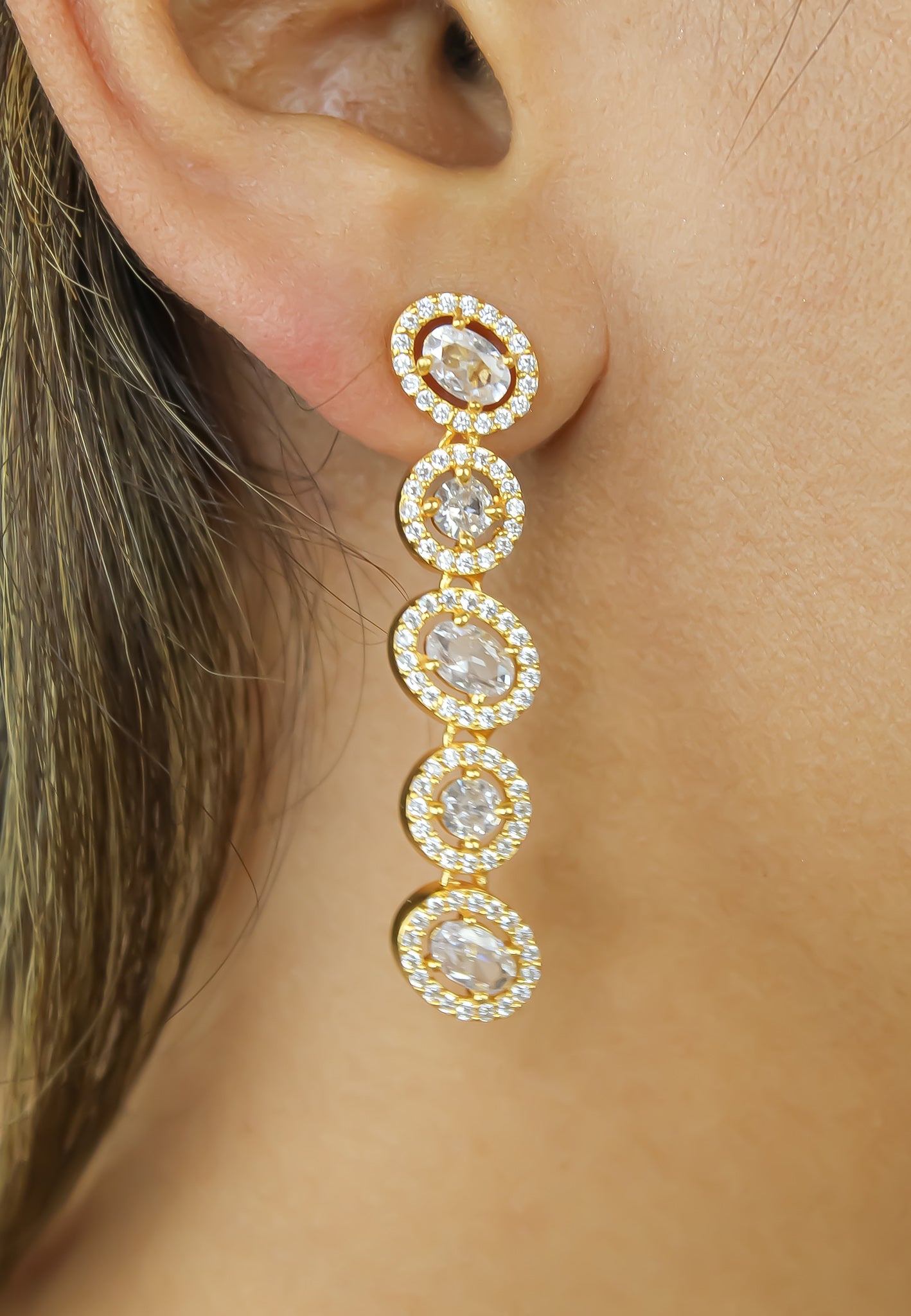 andaja long earrings 50 100 copper Bombay Sunset