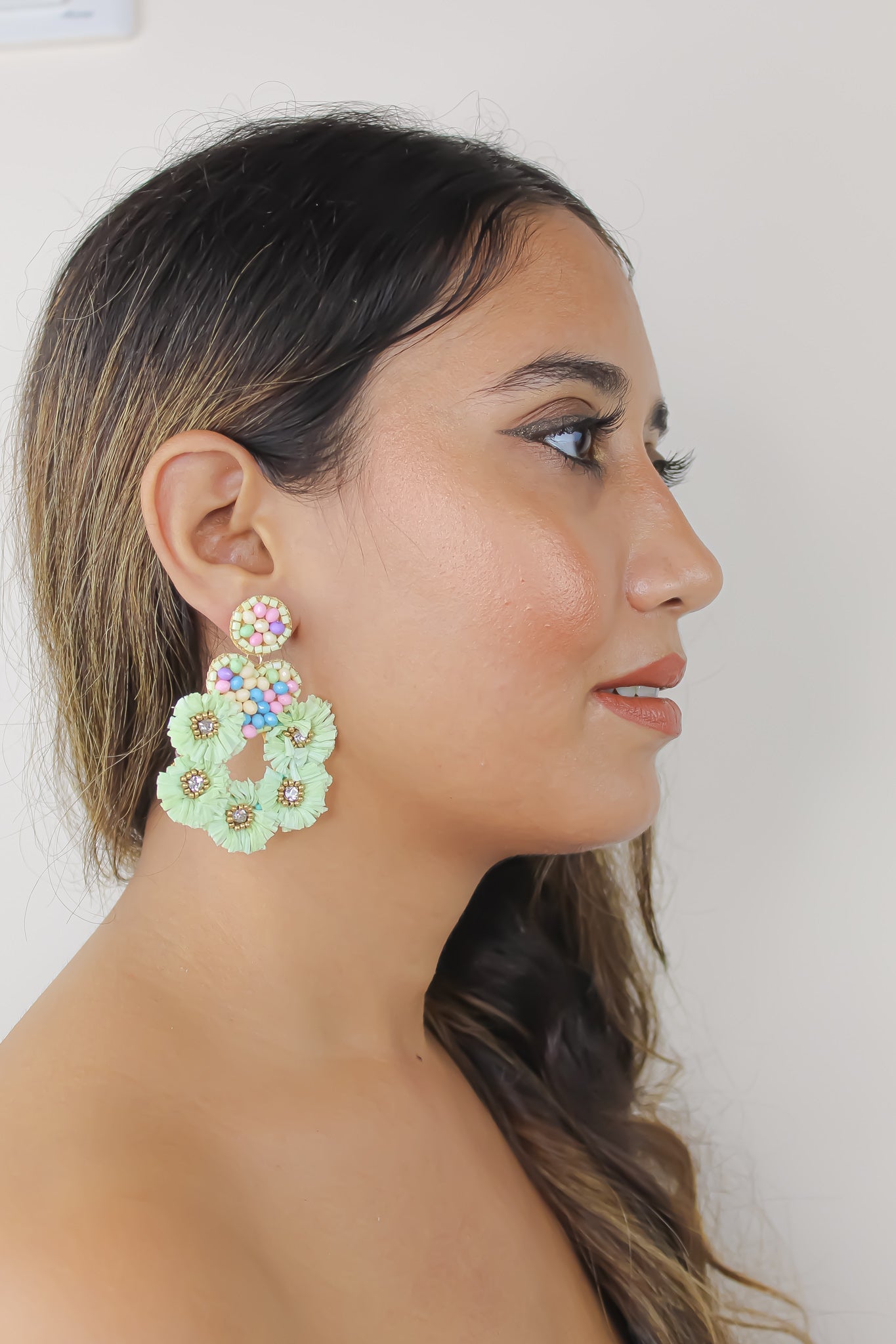 amancio lime earrings Bombay Sunset