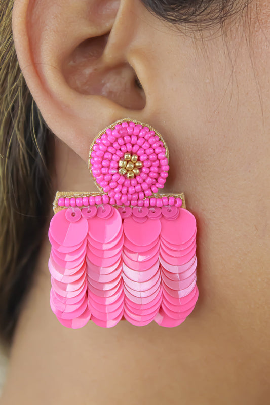 Bolero Pink Earrings Bombay Sunset