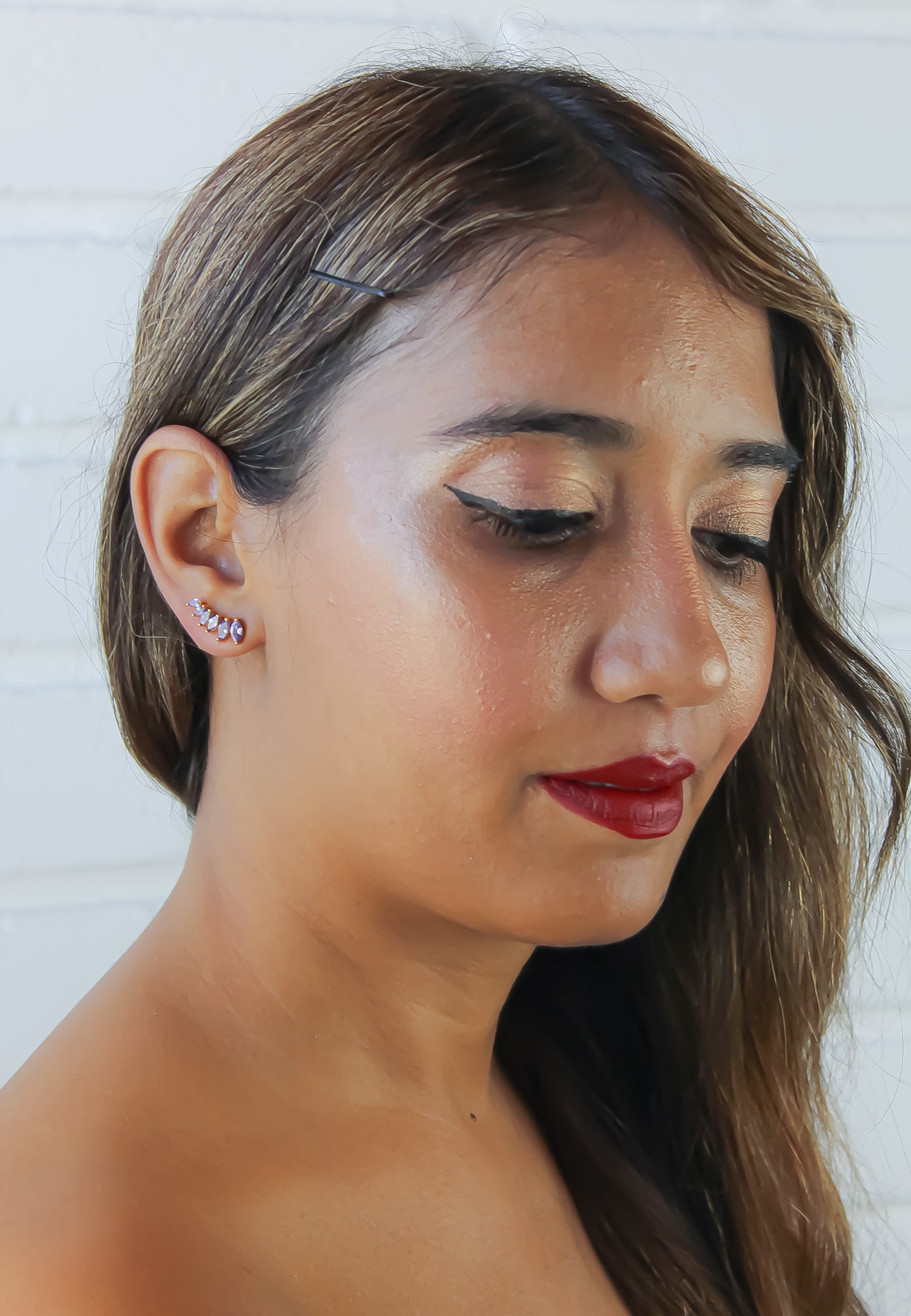 stepping stone earrings Bombay Sunset