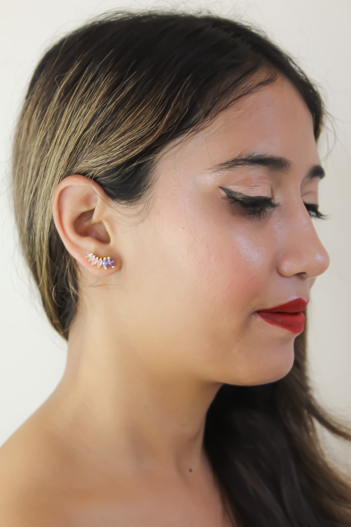 stepping stone earrings Bombay Sunset