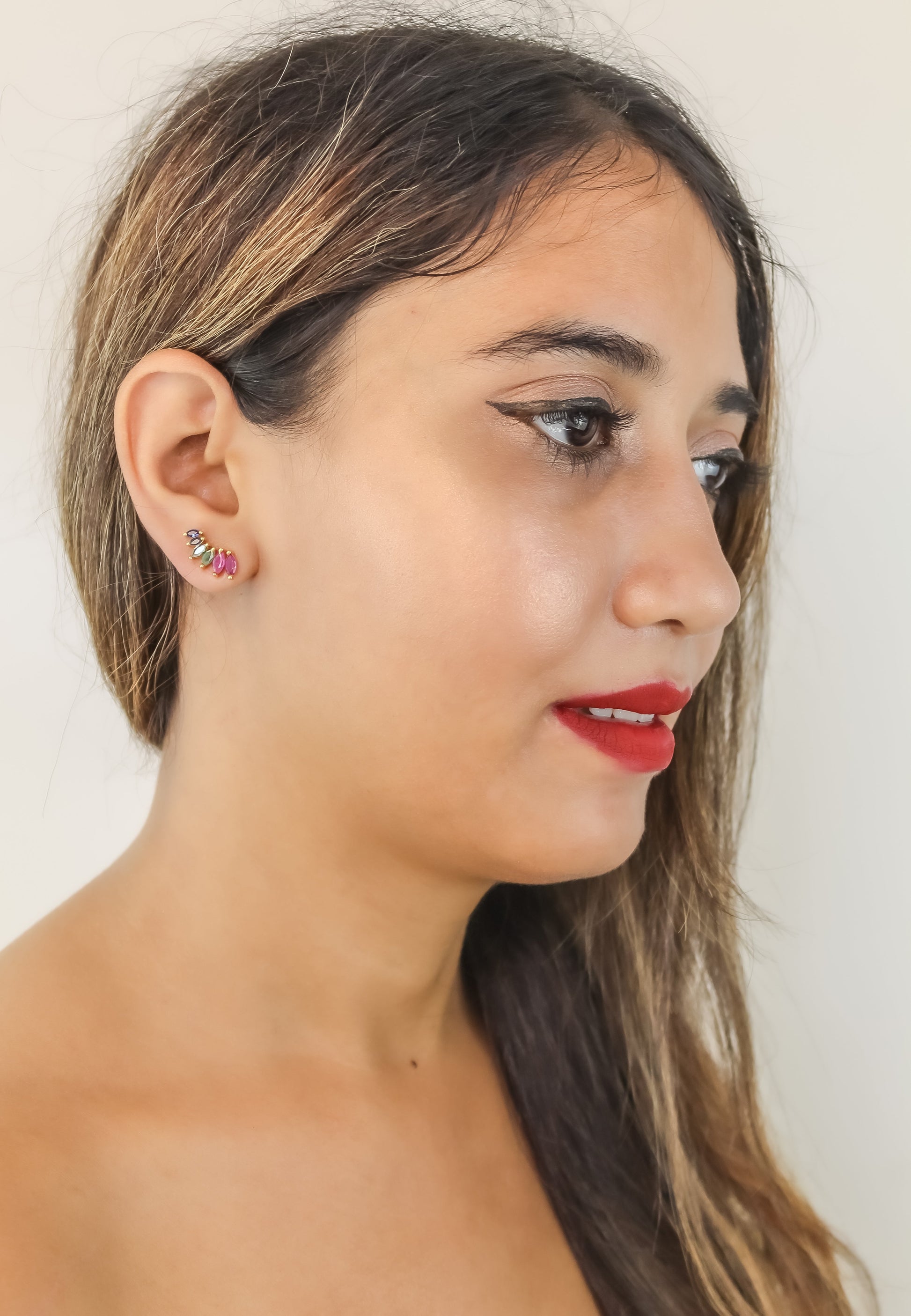 stepping stone earrings Bombay Sunset