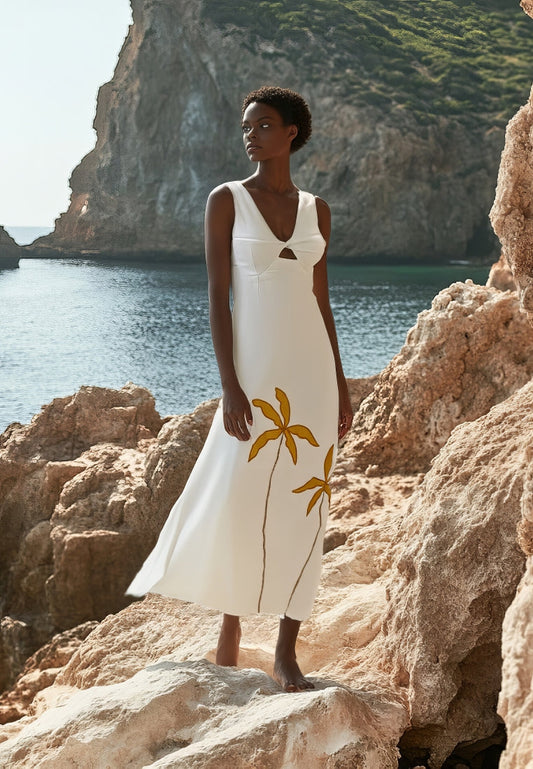 Vestido largo blanco de Covin