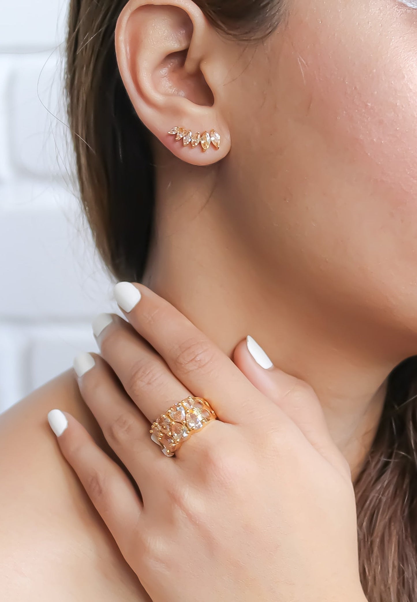 stepping stone earrings Bombay Sunset