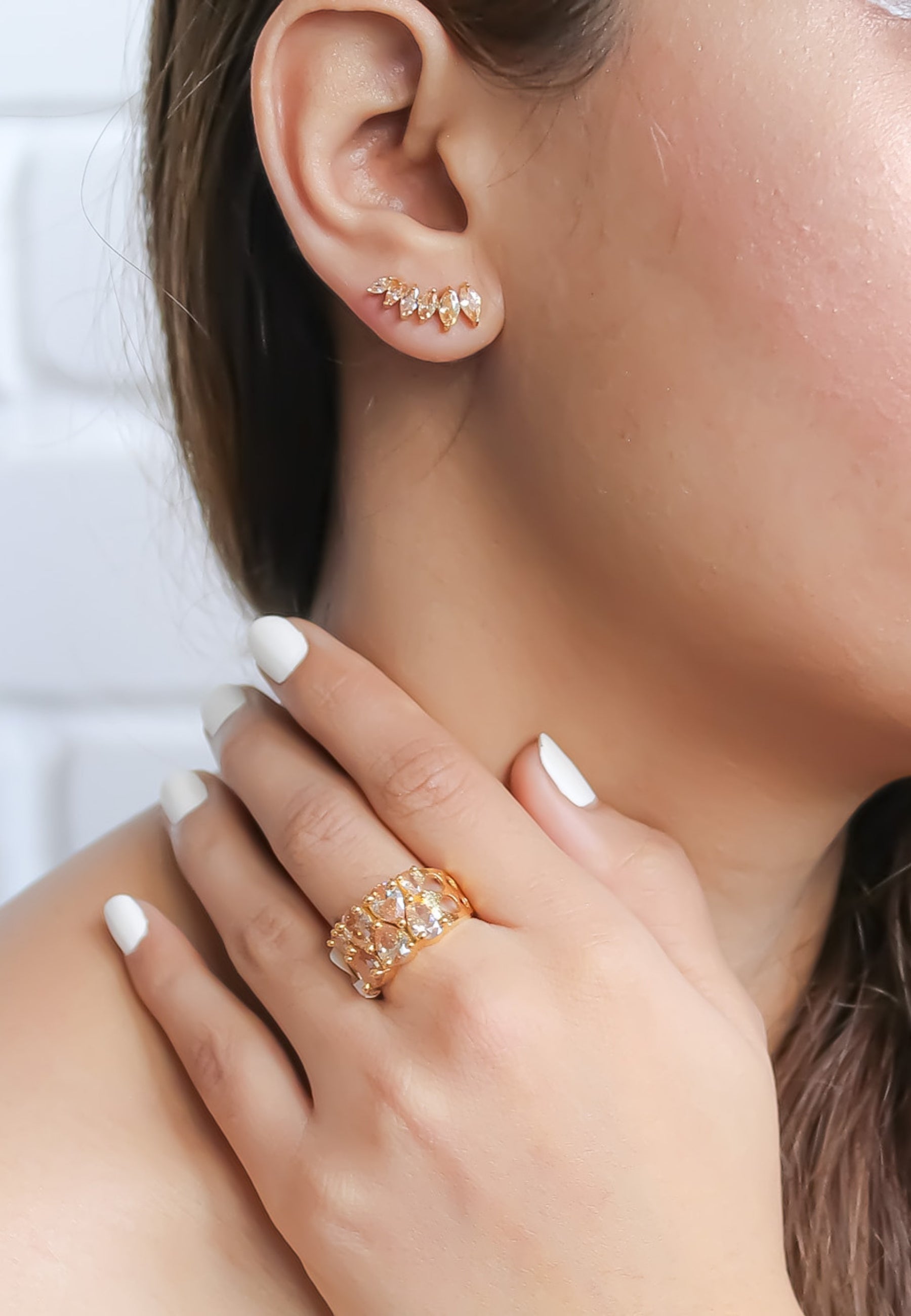 stepping stone earrings Bombay Sunset