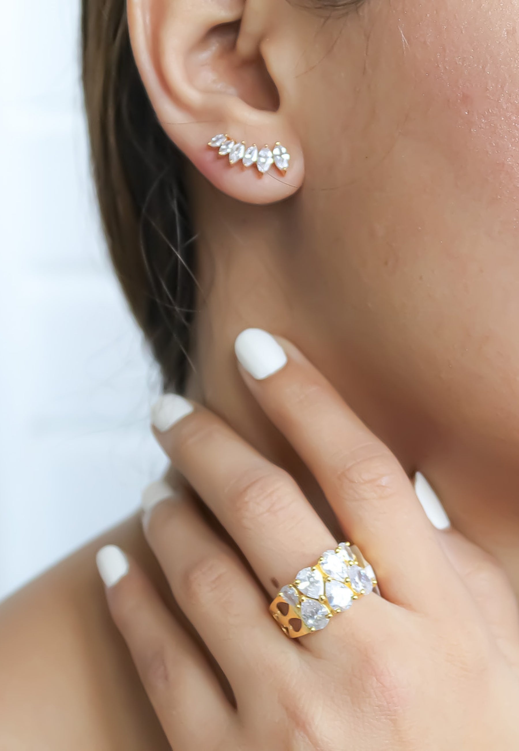 stepping stone earrings Bombay Sunset